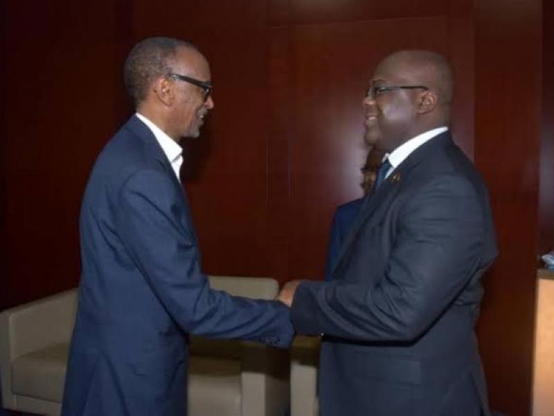 Paul Kagame et Félix Tshisekedi au palais présidentiel du Rwanda/Ph présidence rwandaise