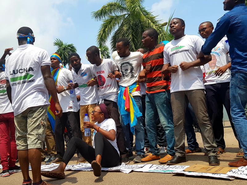 Des militants Lucha  à Kinshasa / Ph . Christine Tshibuyi 