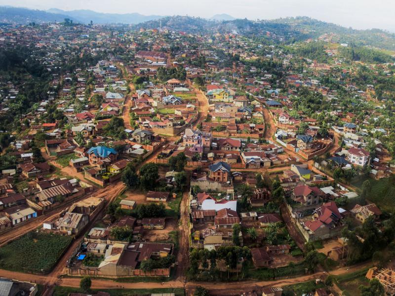 Vue aérienne de Butembo, en République démocratique du Congo. Le 19 avril 2019