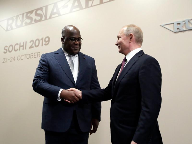 Félix Tshisekedi et son collègue de la Russie Vladimir Poutine