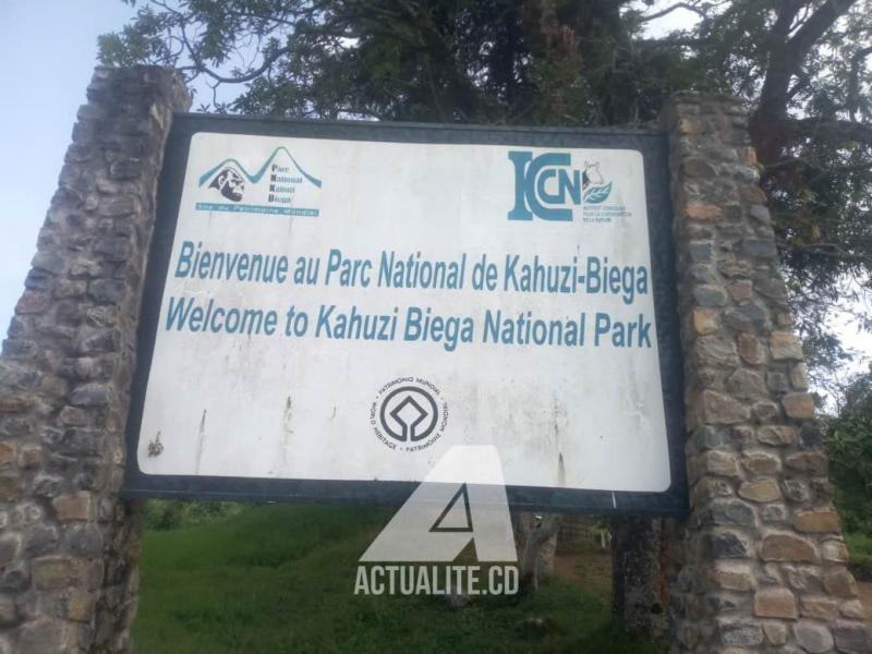 Pancarte à l'entrée du parc national de Kahuzi Biega/Ph Justin Mwamba ACTUALITE.CD