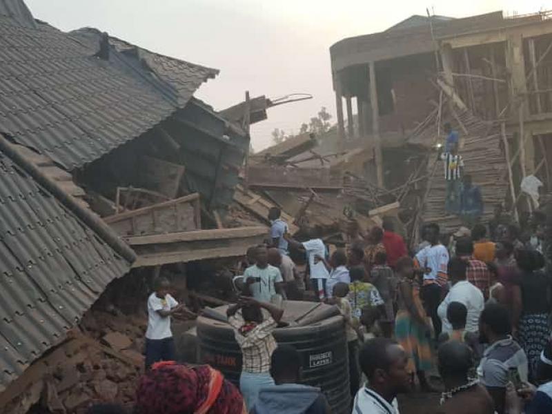 Bâtisse écroulée au u quartier Majengo à Kasindi (Beni territoire)