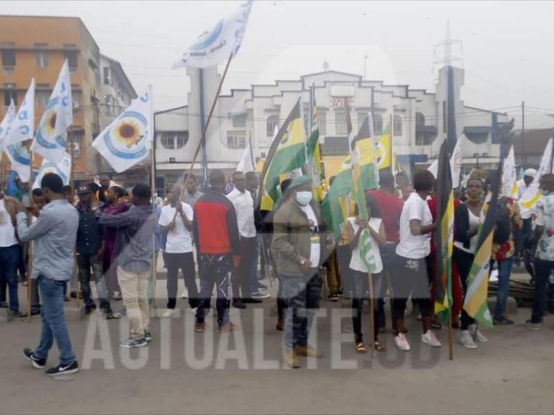 Militants du FCC au niveau de la première rue Limete. Ph/Actualite.cd