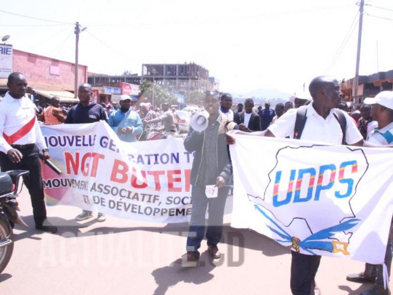 La marche de l'UDPS à Butembo contre le choix de Ronsard Malonda à la CENI (photo ACTUALITE.CD)