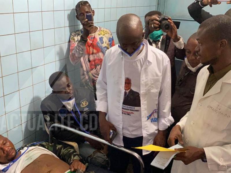 Augustin Kabuya en visite à l’hôpital Bondeko. Ph/ Actualite.cd, Christine Tshibuyi 