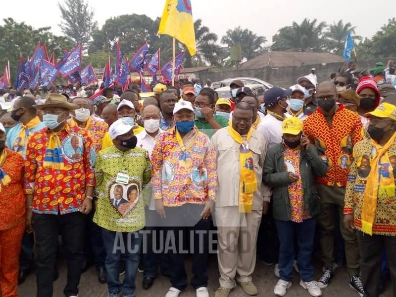 Début marche FCC au niveau de la 1ère Rue à Limete/Kinshasa. Ph. ACTUALITE.CD