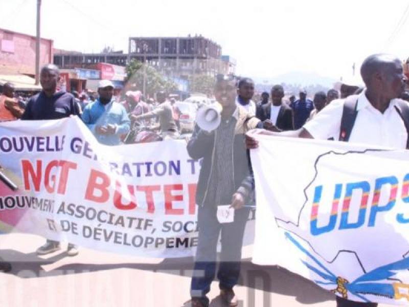 La marche de l'UDPS à Butembo contre le choix de Ronsard Malonda à la CENI (photo ACTUALITE.CD)