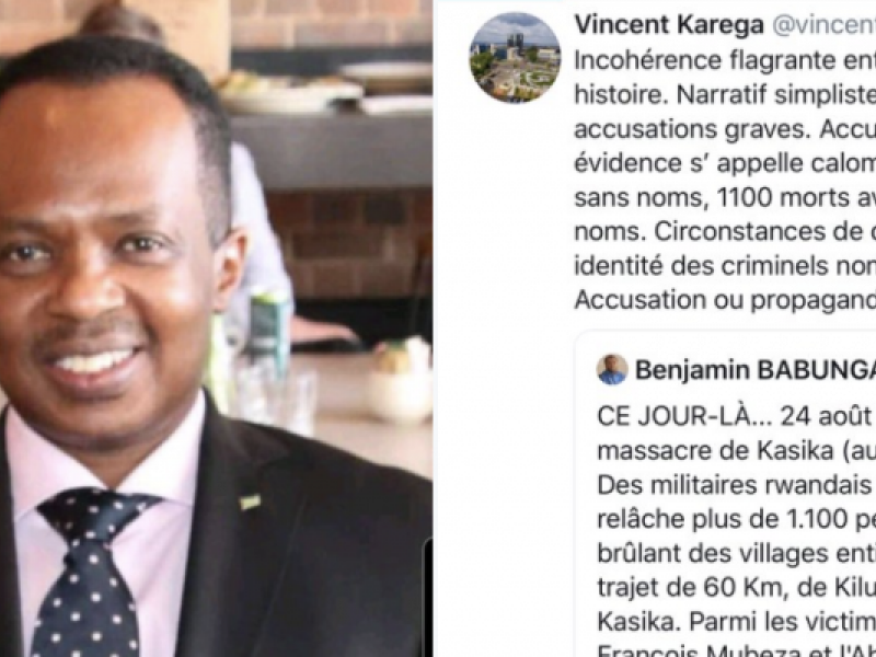 L'ambassadeur rwandais en RDC, Vincent Karega et son tweet