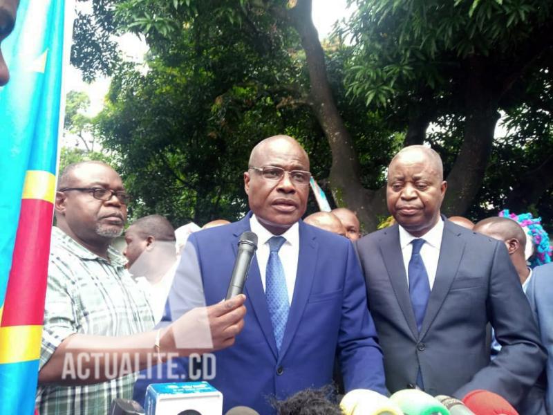 Illustration/Martin Fayulu et Adolphe Muzito lors d'une conférence de presse en 2019 à Kinshasa/Ph ACTUALITE.CD