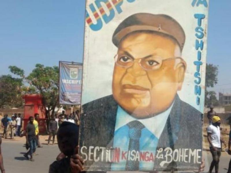 Effigie d'Etienne Tshisekedi lors d'une marche à Lubumbashi