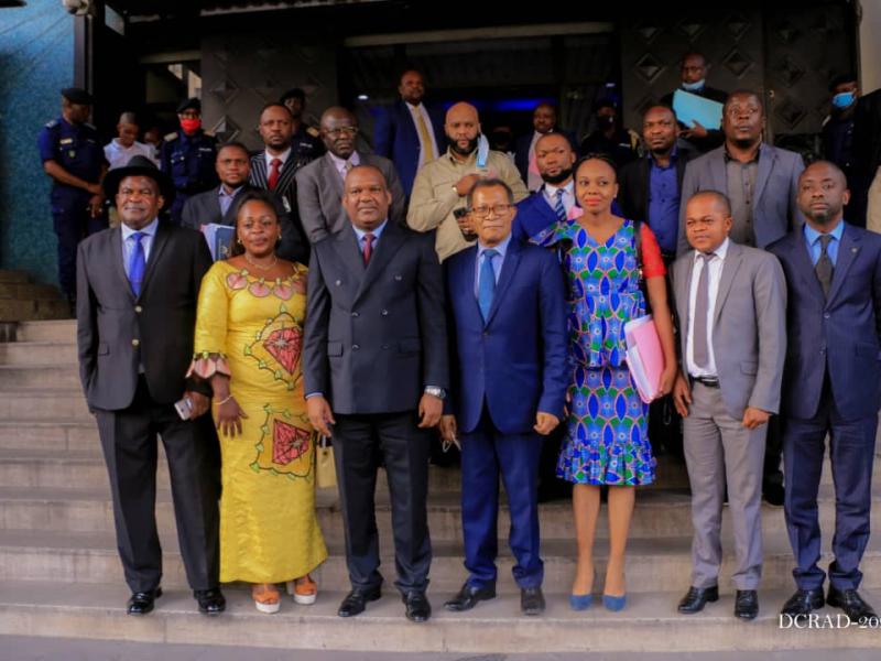 Le président de la CENI, Corneille Nangaa et les membres de la Dynamique pour la consolidation des acquis démocratiques