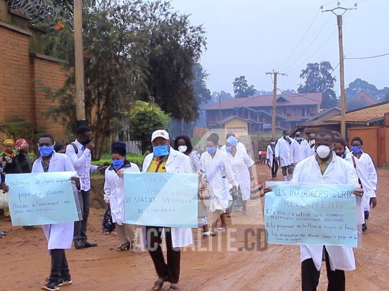 Marche des infirmiers de Butembo. Photo d'illustration ACTUALITE.CD