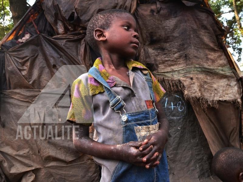 Un enfant déplacé dans un site à Kiwanja, au Nord-Kivu/Ph ACTUALITE.CD