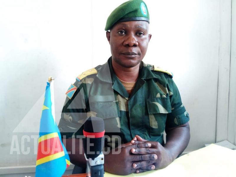 Le major Guillaume Ndjike, porte-parole de l'opération sokola 2 au Nord-Kivu/Ph ACTUALITE.CD