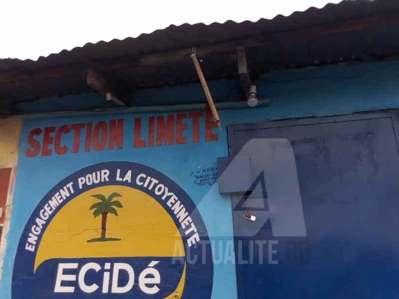 Le bureau de la section Limete (Kinshasa) du parti politique Engagement citoyen pour le développement (ECIDE)/Ph. ACTUALITE.CD
