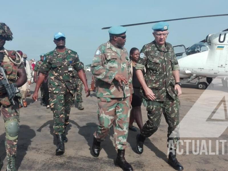 Les casques bleus de la brigade d'intervention à l'aéroport de Mavivi à Beni/Ph ACTUALITE.CD 