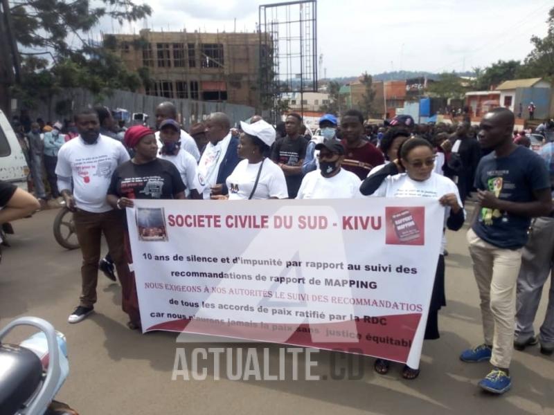 Manifestation à Bukavu pour exiger la mise en application des recommandations du rapport mapping/Ph ACTUALITE.CD