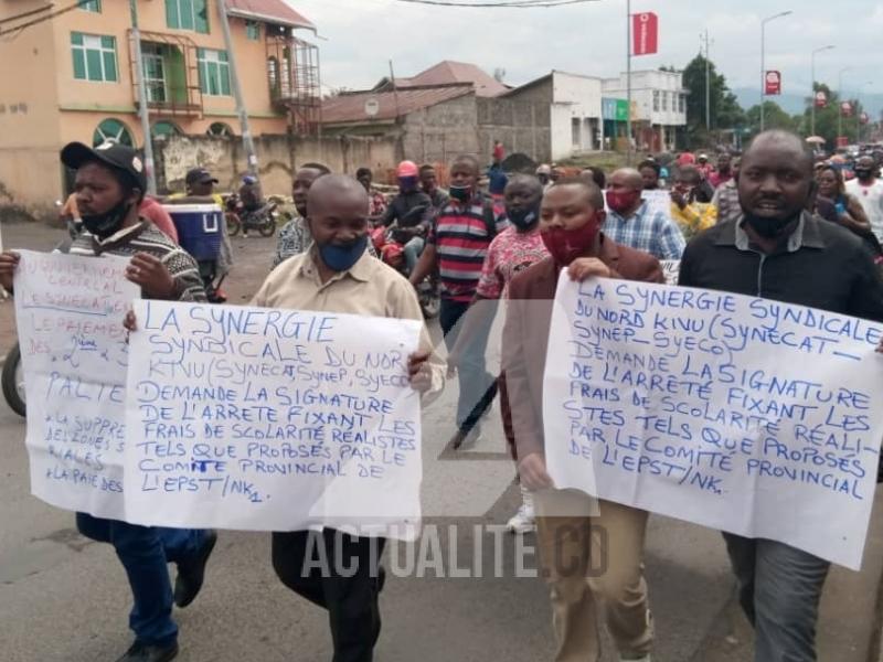 Marche des enseignants et parents à Goma pour exiger la reprise des cours/Ph ACTUALITE.CD