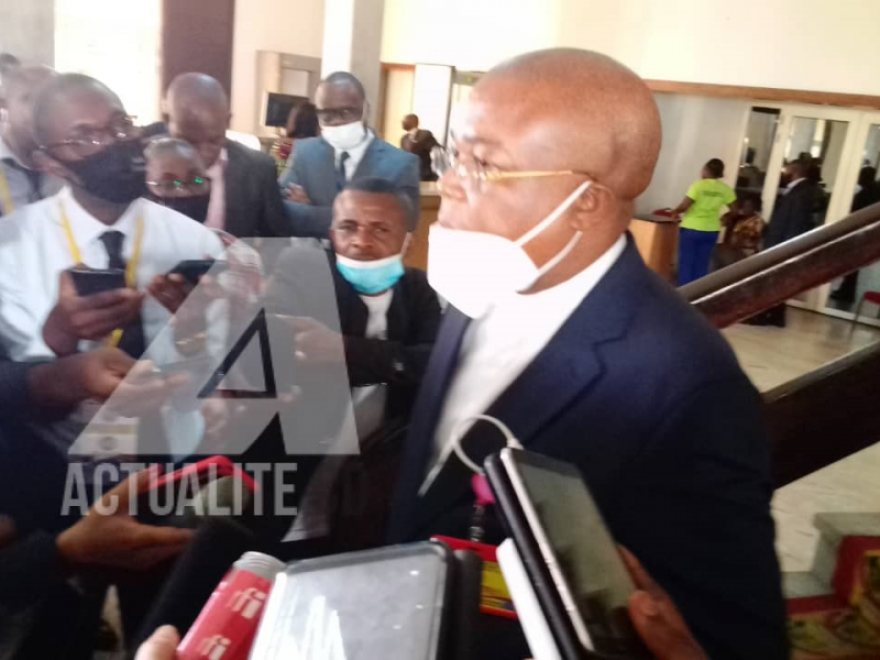 Pius Muabilu, ministre d'Etat de l'urbanisme et habitat après consultations au Palais de la Nation/Ph ACTUALITE.CD