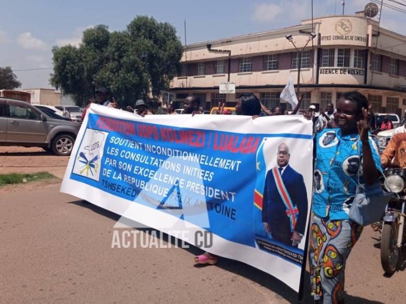 Manifestation des militants de l'UDPS et Ensemble à Kolwezi/PH. Ben Mayele