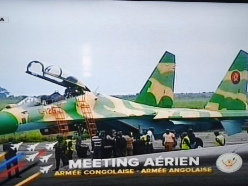 Un avion de chasse de l'armée angolaise à l'aéroport de N'djili. PH/ACTUALITE.CD.