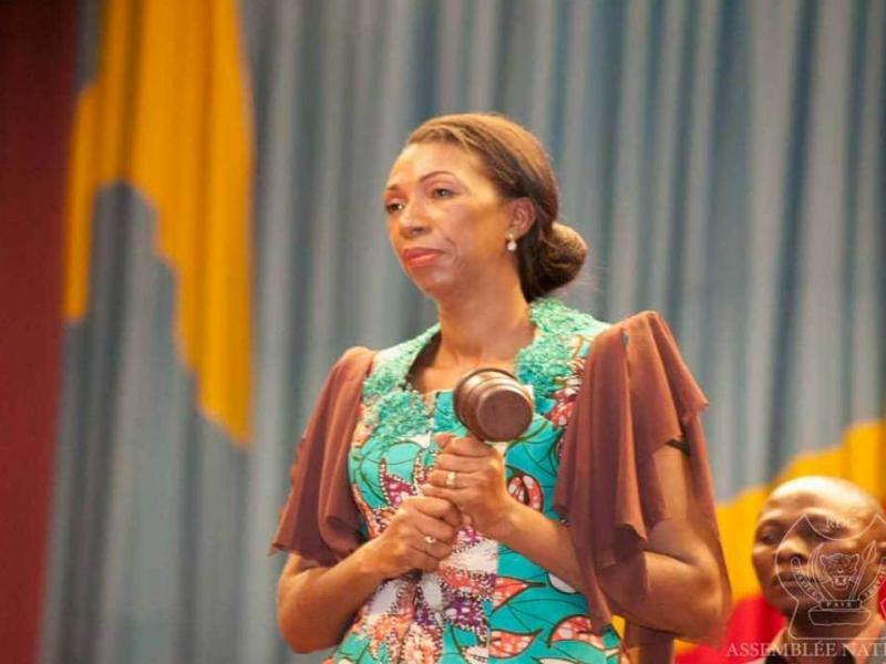 Jeanine Mabunda, ex-présidente de l'Assemblée nationale (Photo Droits Tiers)