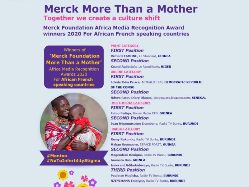 RDC : le Desk Femme de ACTUALITE.CD remporte le prix de Reconnaissance des médias initié par Merck Foundation