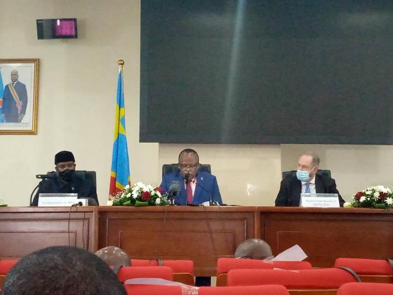 8ème anniversaire de l'Accord-cadre d'Addis-Abeba au salon rouge de l'immeuble du gouvernement. Ph. ACTUALITE.CD