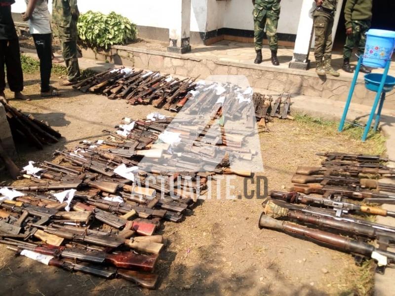 Illustratration. Des armes récupérées par les FARDC auprès des miliciens au Nord-Kivu/Ph ACTUALITE.CD