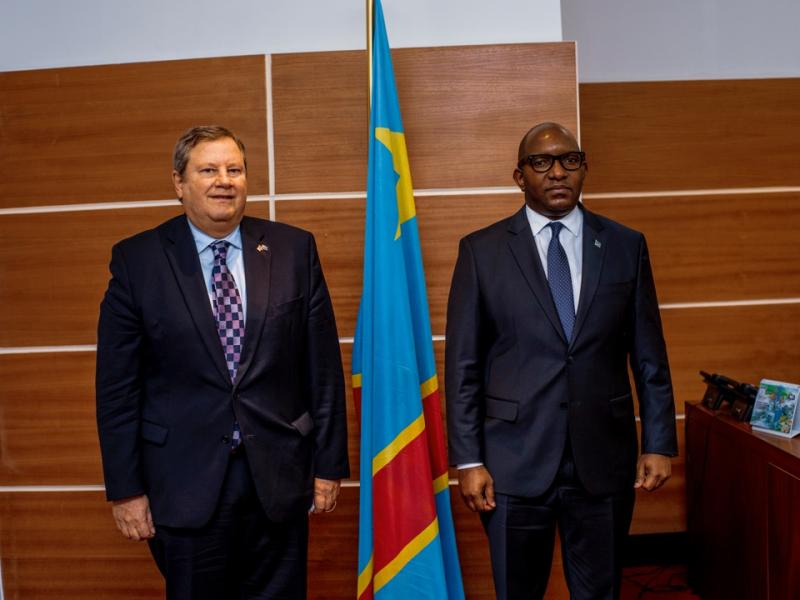 Sama Lukonde Kyenge, Premier ministre et Mike Hammer, Ambassadeur des USA en RDC