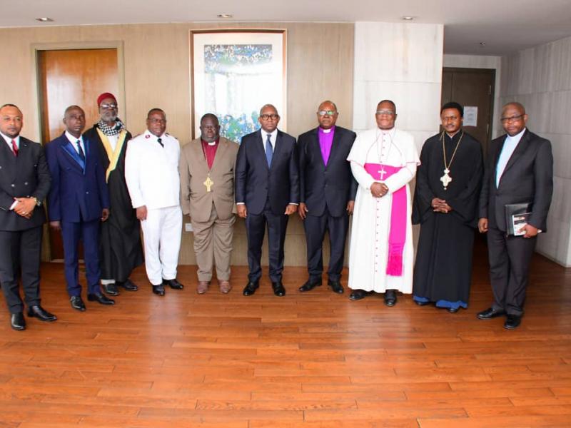 Sama Lukonde et les chefs des confessions religieuses de la RDC/Ph. droits tiers
