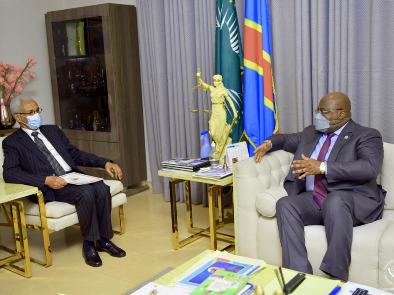 Félix Tshisekedi et le ministre tchadien des affaires étrangères