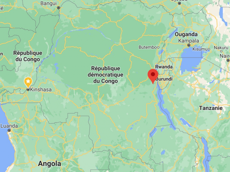 Carte des limites de la RDC et ses voisins 