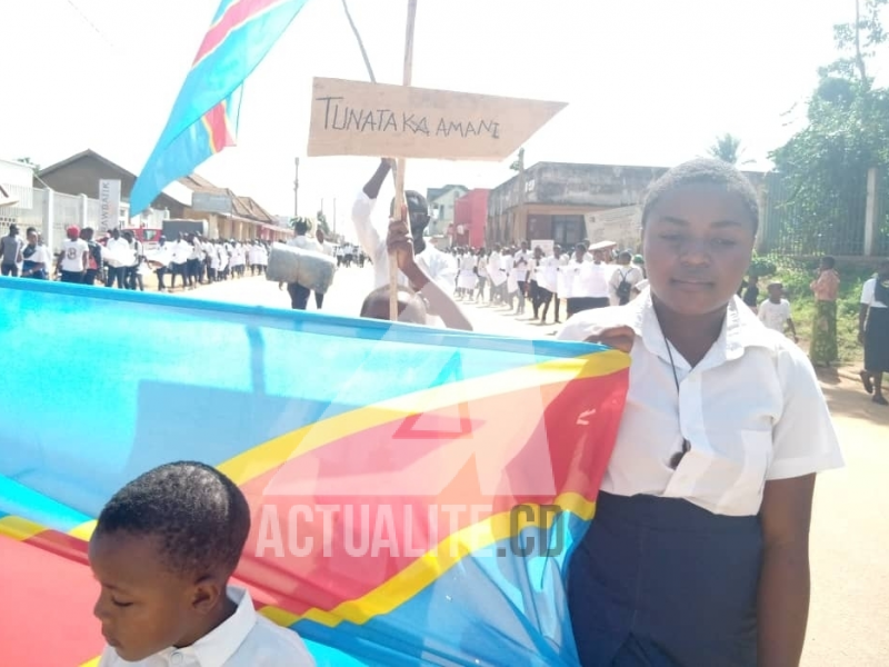 Manifestation d'élèves à Beni pour protester contre l'insécurité/Ph ACTUALITE.CD 