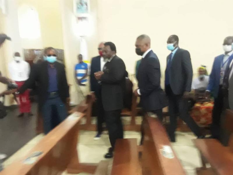 Joseph Kabila Kabange lors de la messe de suffrage de l'Archevêque de Lubumbashi, Mgr. Jean Pierre Tafunga Mbayo