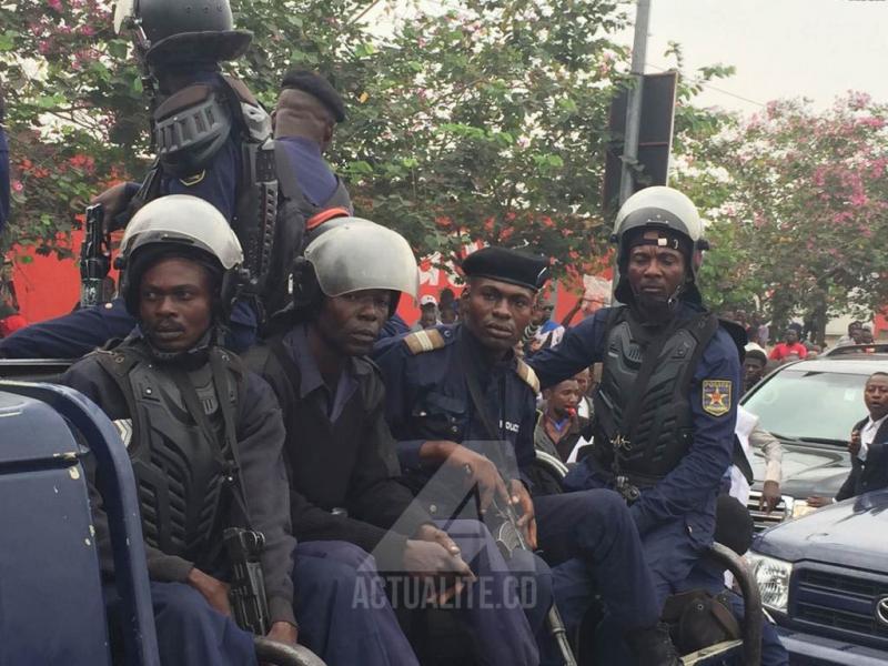 Les policiers lors d'une ronde à Kinshasa/Ph ACTUALITE.CD 
