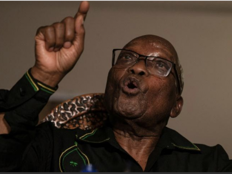 Jacob Zuma s'adresse à des médias à son domicile de Nkandla, le 4 juillet 2021. afp.com - Emmanuel Croset