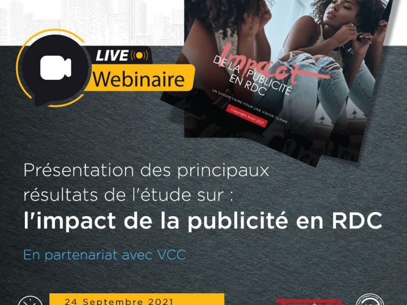 Visuel du webinaire sur l'impact de la publicité en RDC