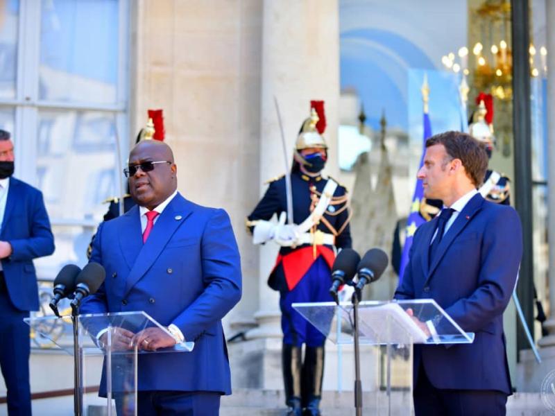 Félix Tshisekedi et Emmanuel Macron à l'Elysée 