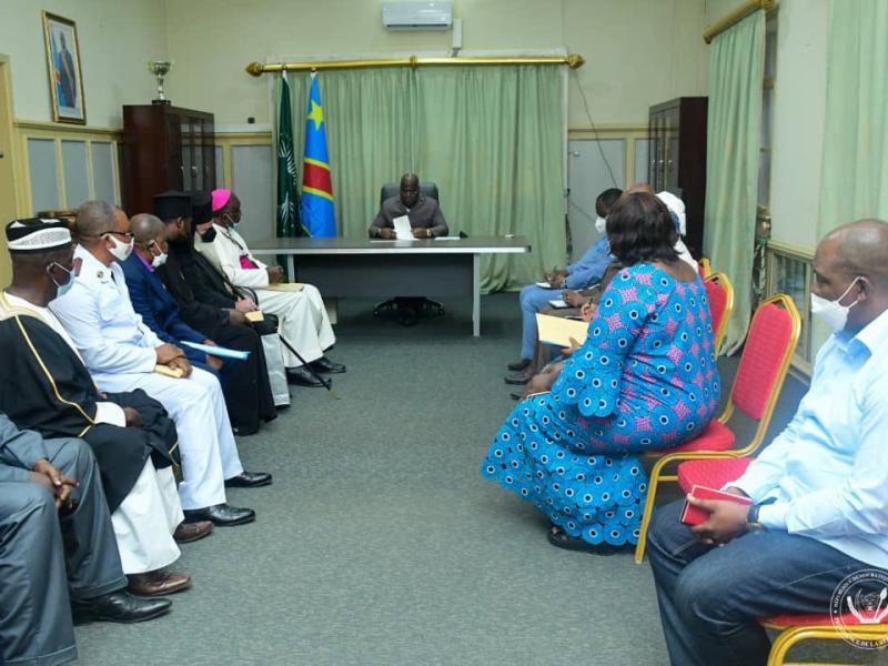 Félix Tshisekedi recevant les forces vives du Kasaï Central à Kananga