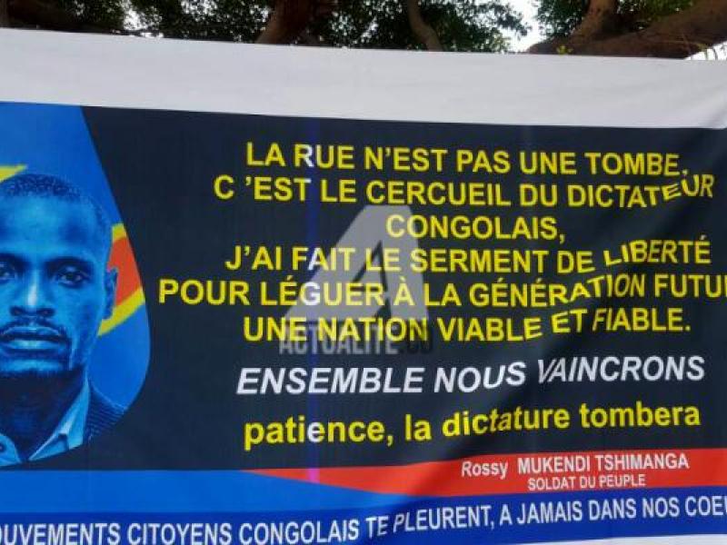 Manifestation des mouvements citoyens à la suite du meurtre de Rossy Mukendi 