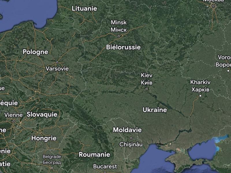 Carte de l’Ukraine et ses voisins 