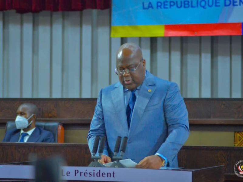 Le président Félix-Antoine Tshisekedi à l'ouverture de la 12ème conférence diplomatique. Photo droits tiers