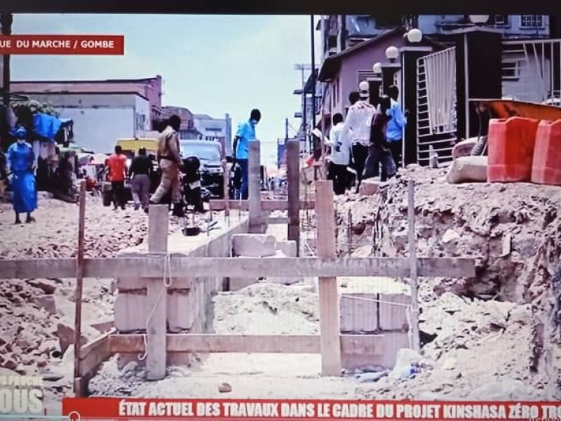 Les travaux effectués sur l'avenue Du Marais dans le cadre du projet Kinshasa zéro trou