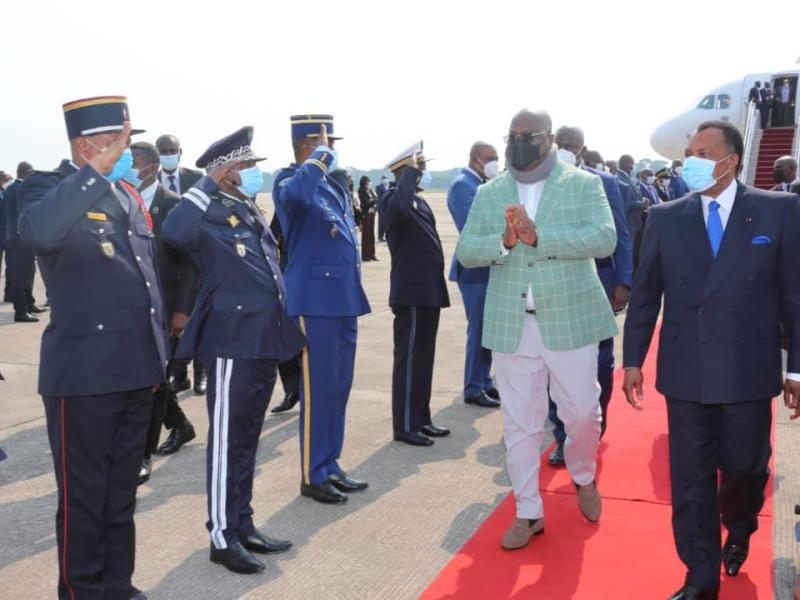 Felix Tshisekedi accueilli à Oyo par Denis Sassou le samedi 4 juin 