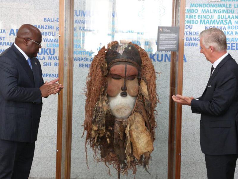Félix Tshisekedi et le roi Philippe au musée national de la RDC 