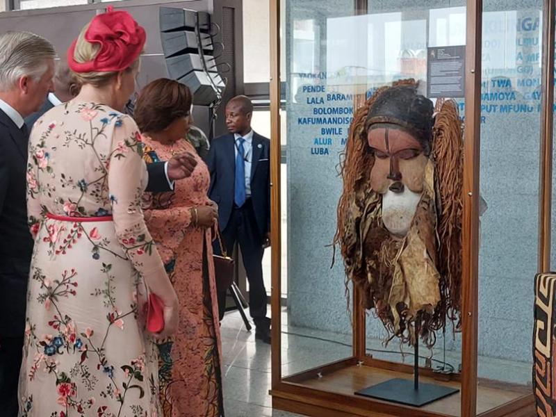 Le couple royal belge au musée national de la RDC