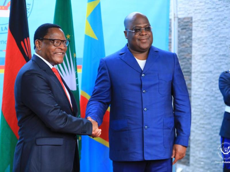 Félix Tshisekedi et Lazarus Chakwera, président du Malawi 