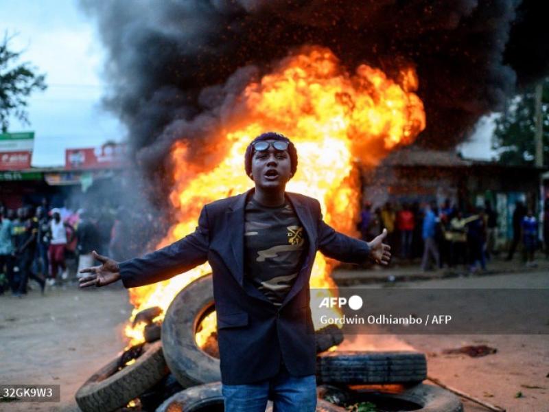 Manifestation après la proclamation de résultat de la présidentielle au Kenya