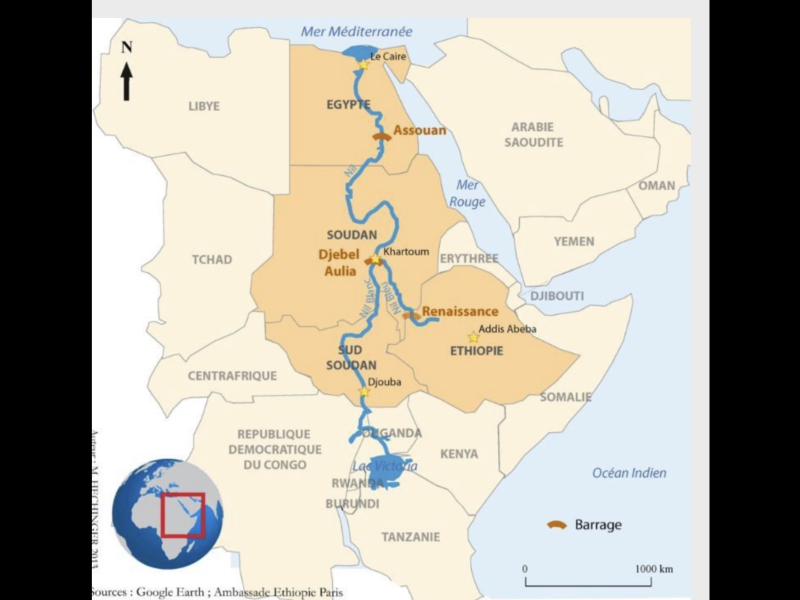 Le parcours du fleuve Nil